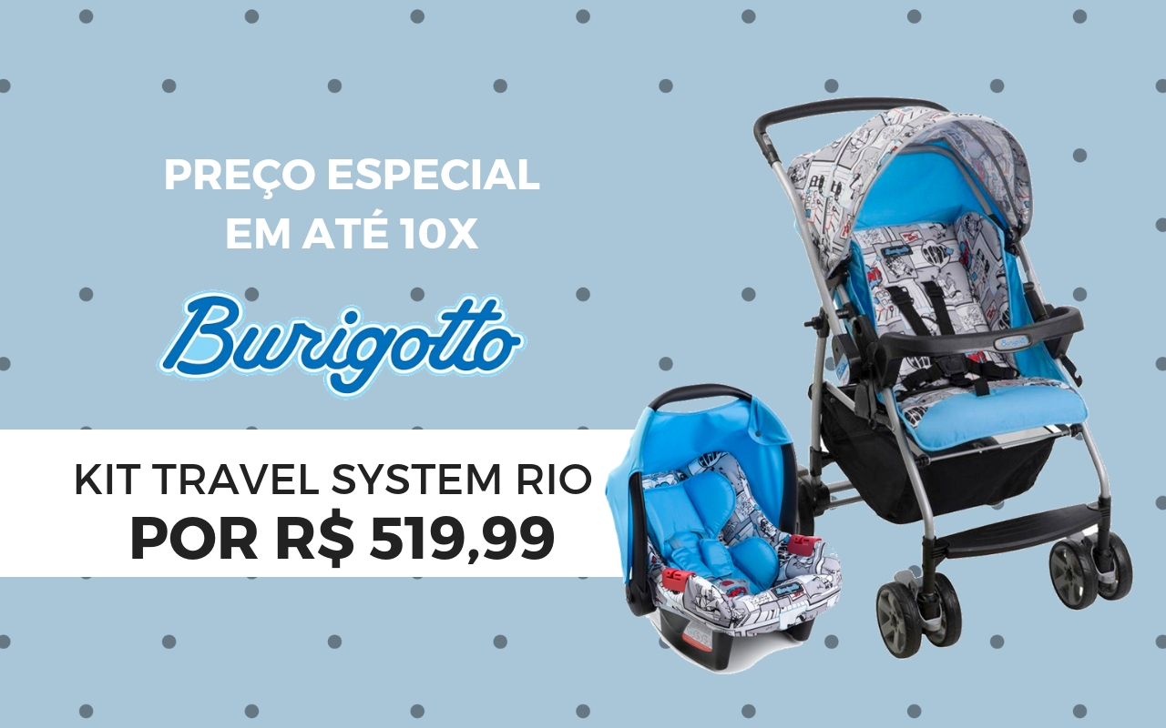 Carrinho Rio Burigotto | 42% off no Kit com Bebê Conforto